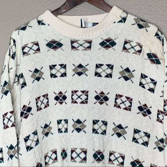 Vintage Bill Blass Menswear Sweater Size L Made in USA Hand Framed Cotton Blend - Picture 2 of 7